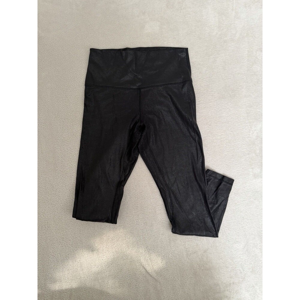 Lululemon Align High-Rise Pant 25" Leggings Shine Radiate Foil Print Black 8